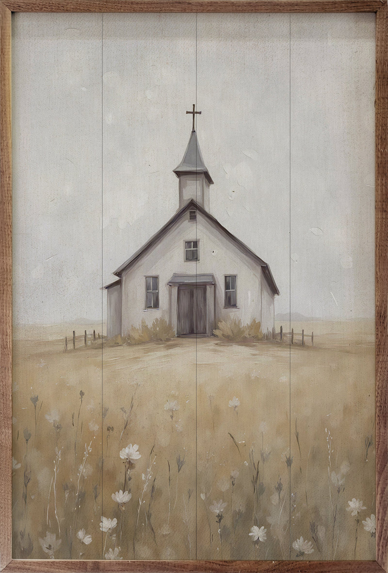 10x16 Church in the Field Framed Art