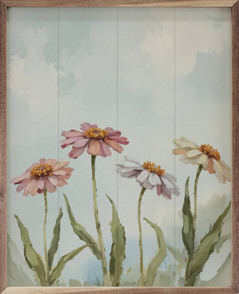 16x20 Field of Zinnias Framed Wall Decor