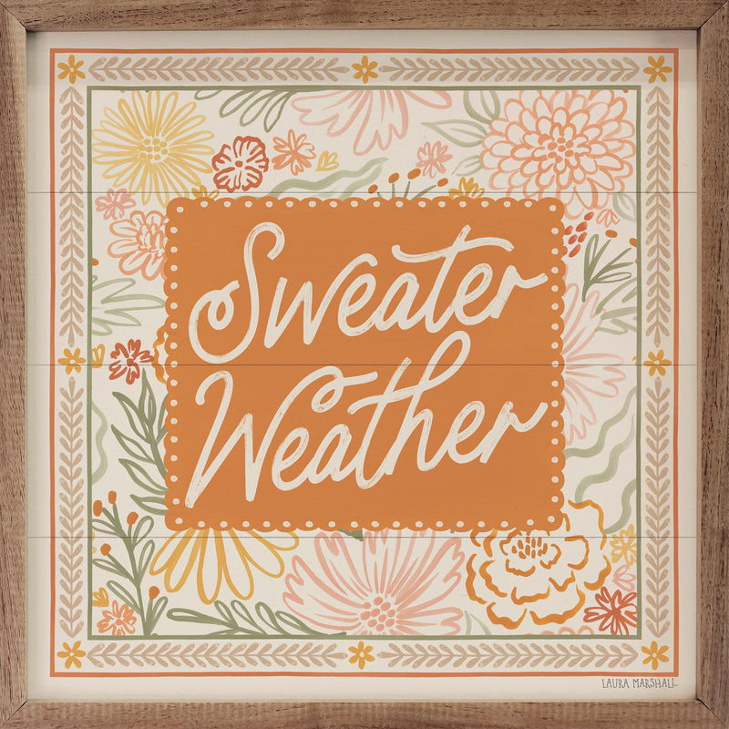12x12 Blooming Autumn VII Sweater Weather Framed Sign