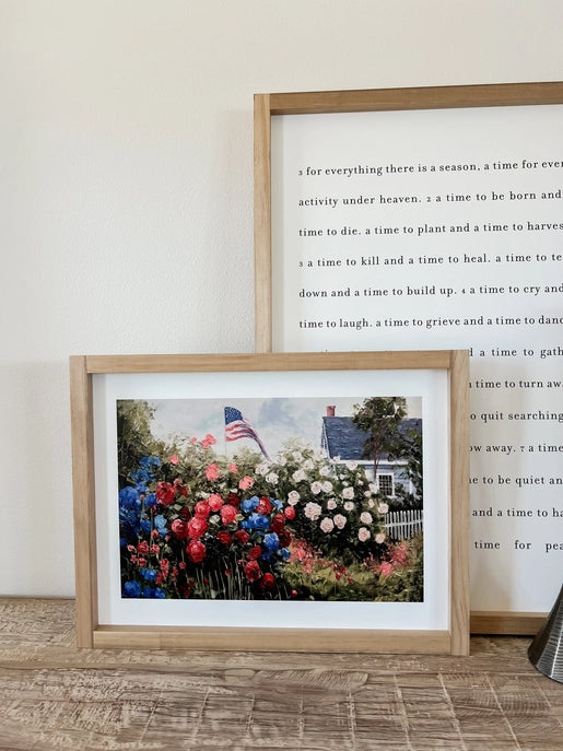 Floral 4th of July Framed Wall Art