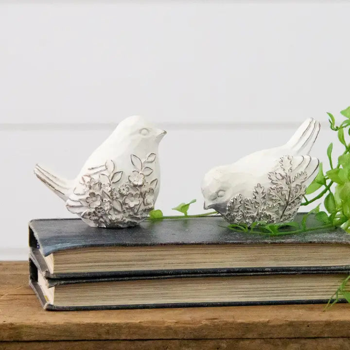 White Bird w/ Embossed Florals