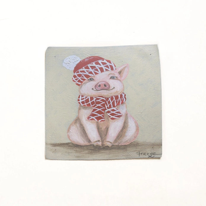 Traditional Christmas Pig Square Pillow Swap