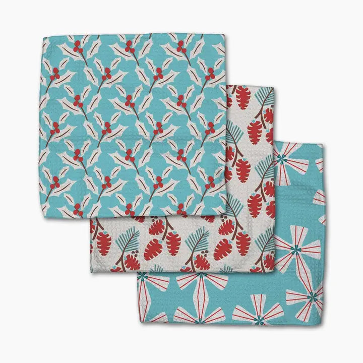 Geometry Dishcloth Set - Winter Holly