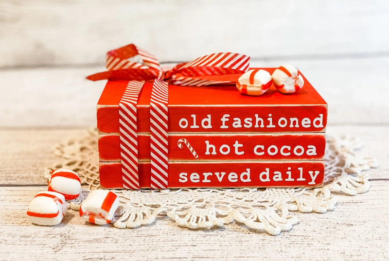 Hot Cocoa Book Stack