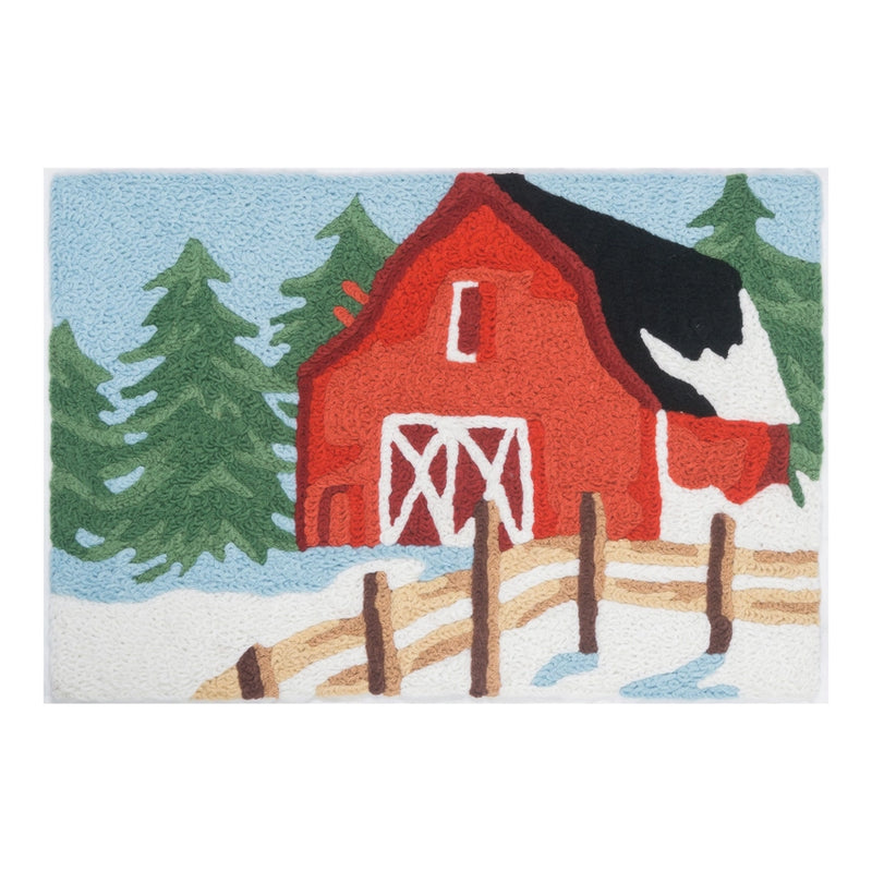 Holiday Red Barn Jellybean Rug 20" X 30"