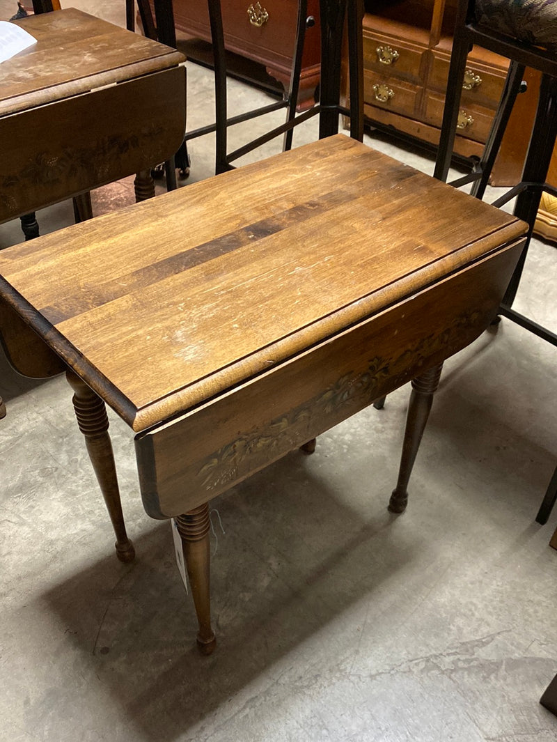 Stenciled Drop Leaf Accent Table