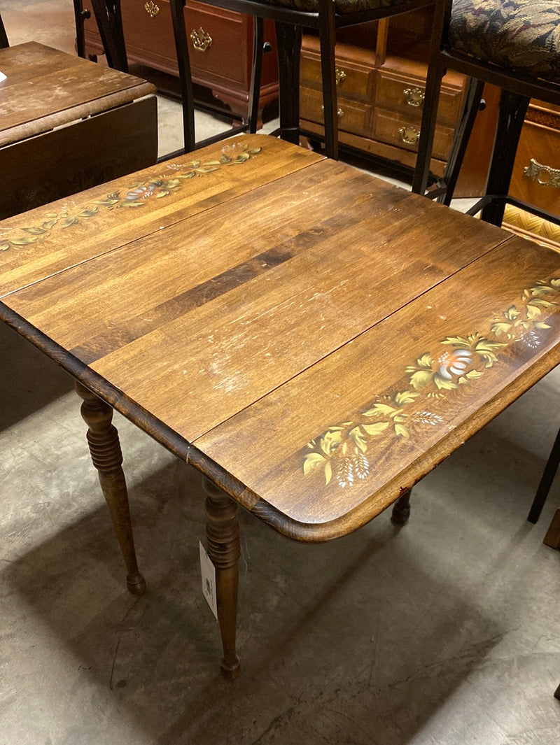 Stenciled Drop Leaf Accent Table