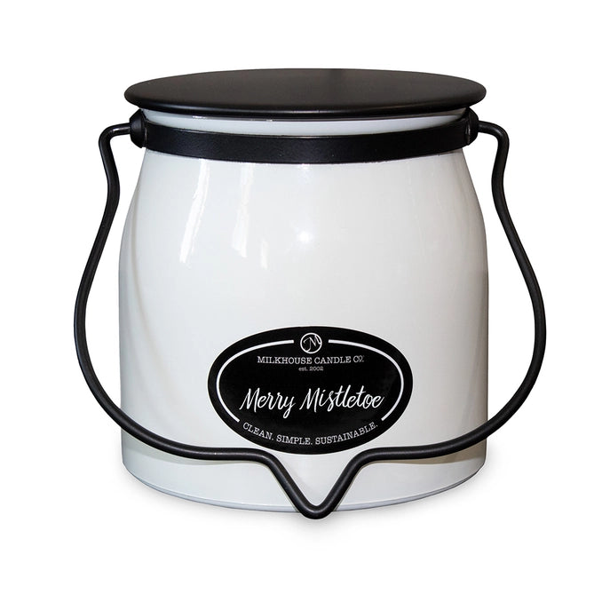Milkhouse Butter Jar Candle - Merry Mistletoe