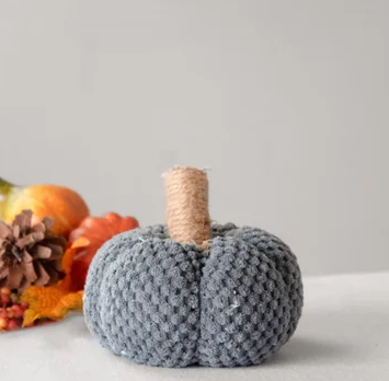 GREY VELVET PUMPKIN - Small