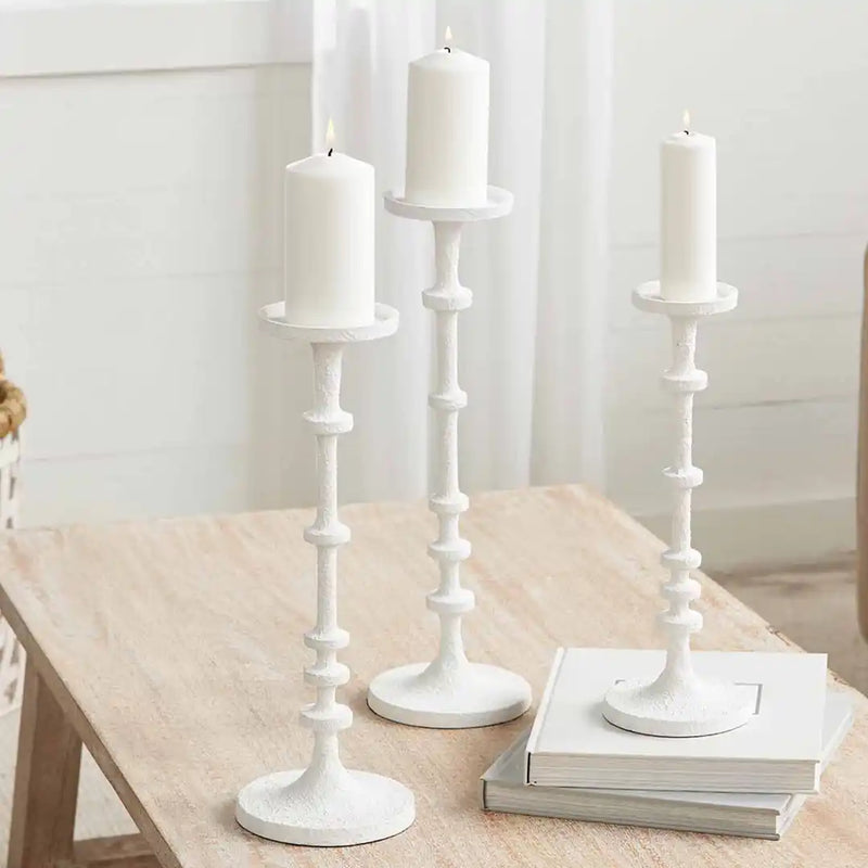 White Metal Candle Holder