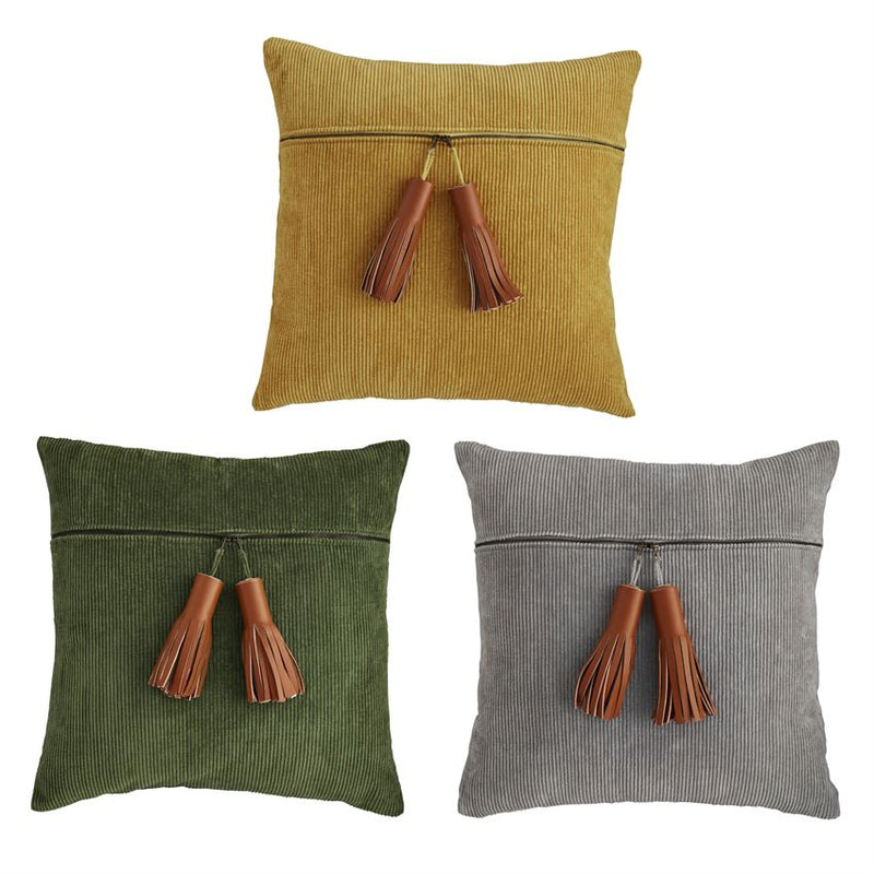 Corduroy Zipper Pillow