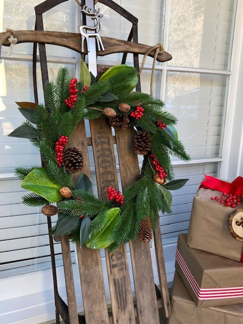 22" Chestnut Berry Wreath
