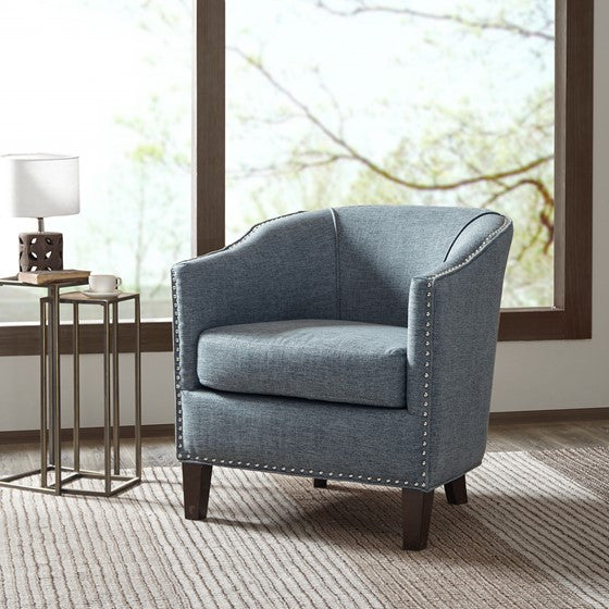 Fremont Barrel Arm Chair-Slate Blue