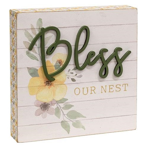 Bless Our Nest Side Box Sign