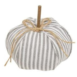 Ticking Stripe Stuffed Pumpkin