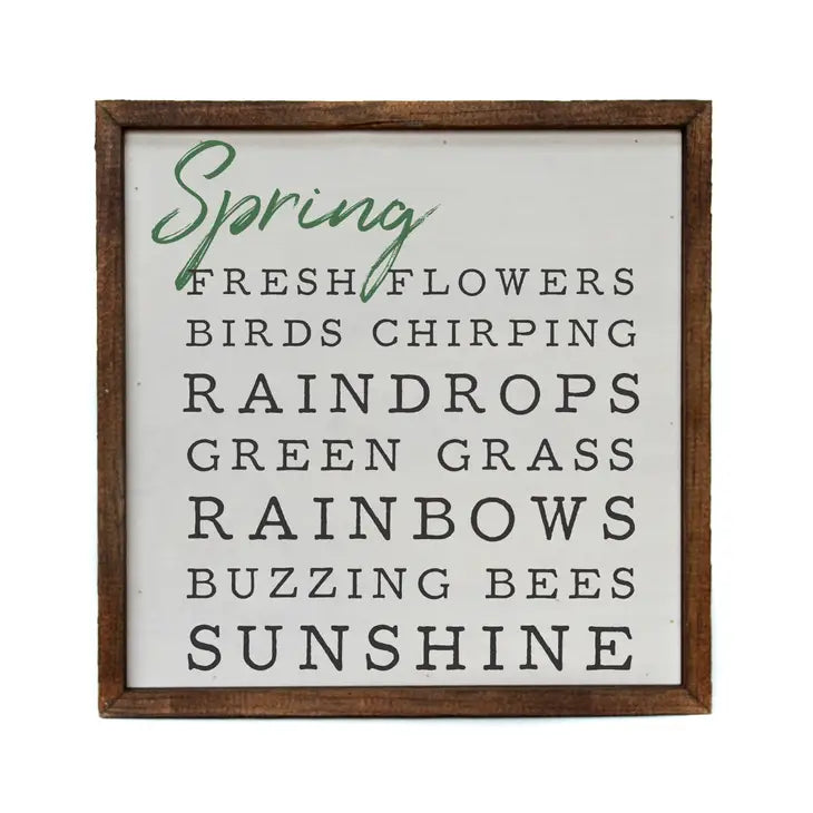 10x10 Spring Fresh Flowers Wood Framed Sign