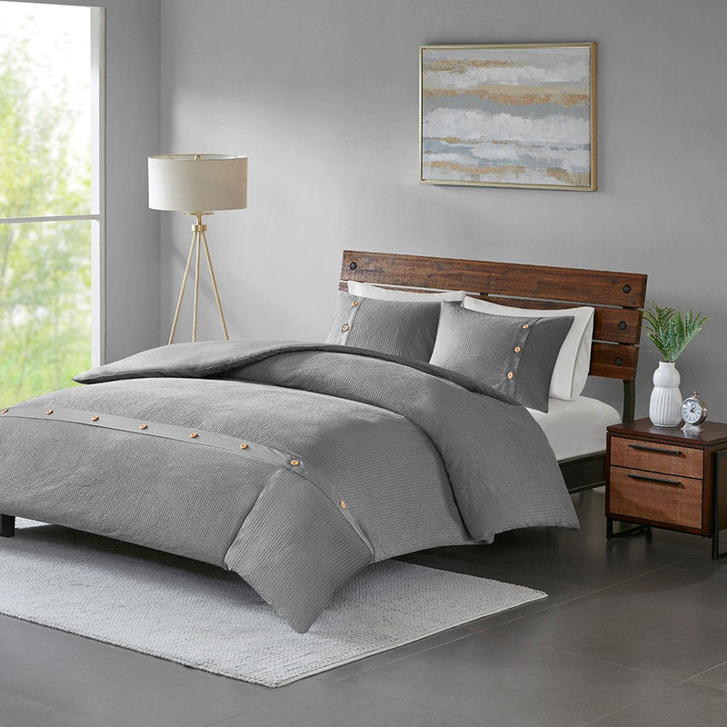 Finley 3 Piece Cotton Waffle Weave Duvet Cover Set