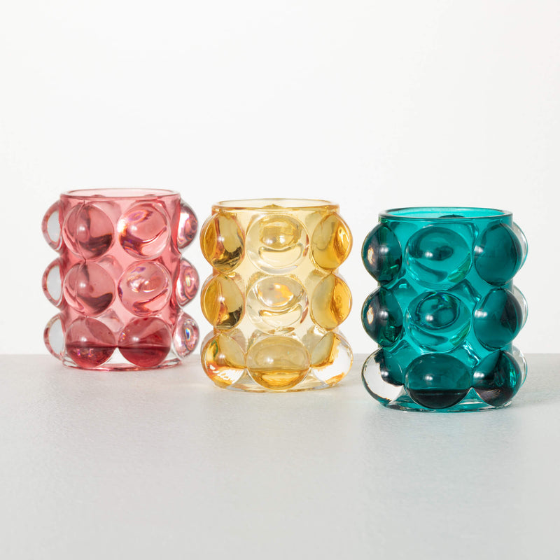 BUBBLE TEXTURE GLASS VOTIVE