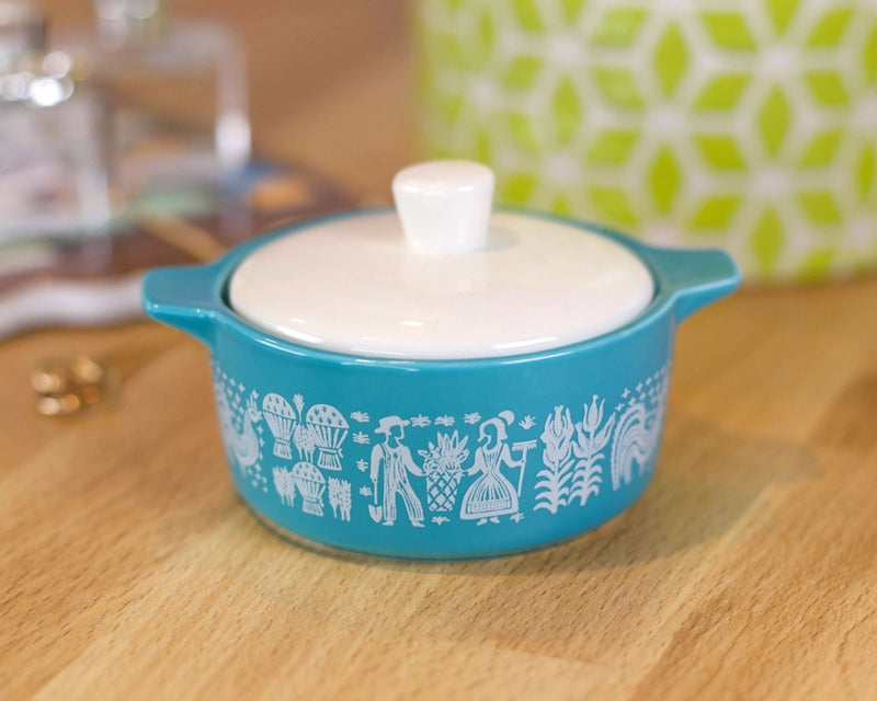 Pyrex Inspired Butterprint Casserole Ceramic Trinket Box