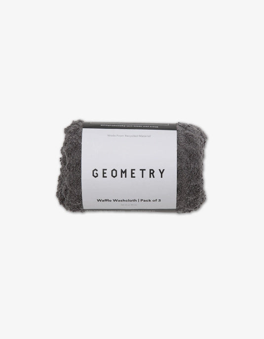 Geometry Waffle Wash Cloth Set  - CHARCOAL