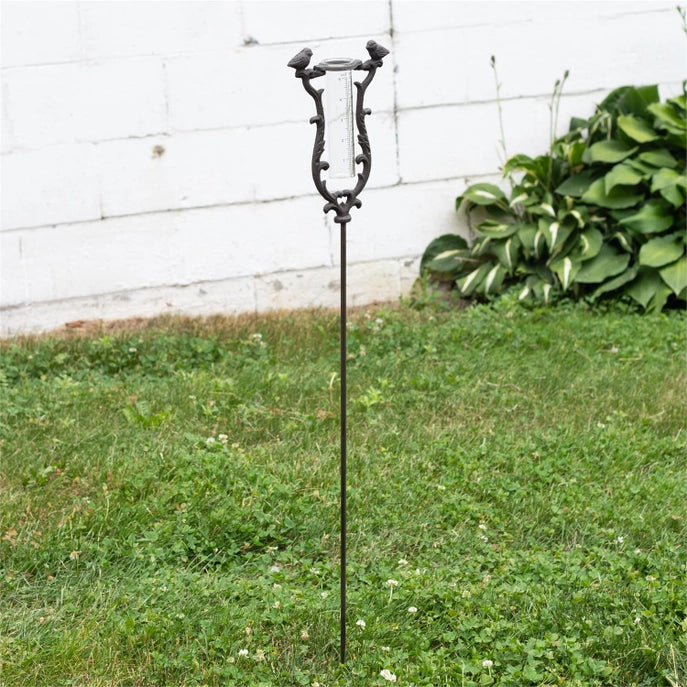Garden Stake Rain Gauge W/ GLASS INSERT