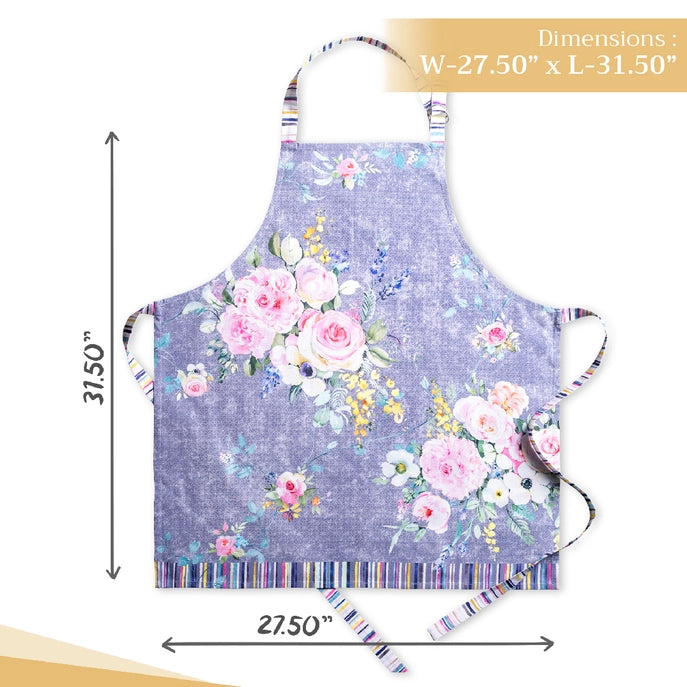 Cotton Apron - Sweet Rose Lavender Lush