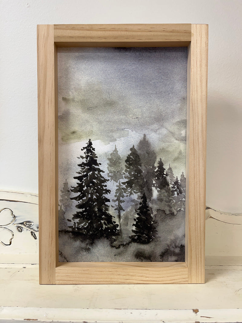 8x12 Evergreens Portrait -LIGHT OAK 8x12