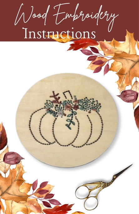 Wood Embroidery Kit - Floral Pumpkin