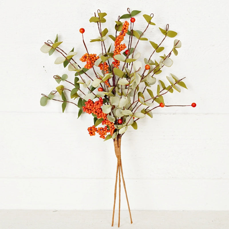 Country Eucalyptus w/ Orange Pepper Berry Bush