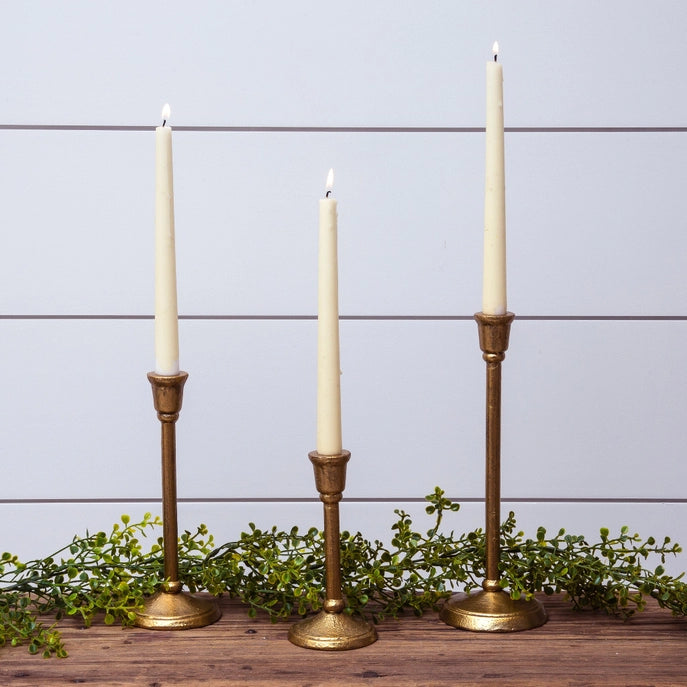 Antique Gold Iron Candlestick