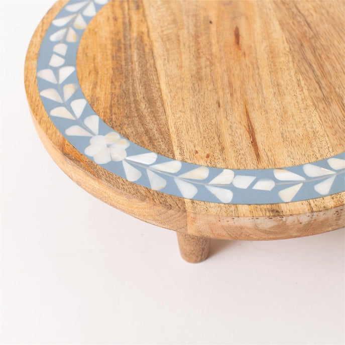 Blue Inlayed Floral Riser