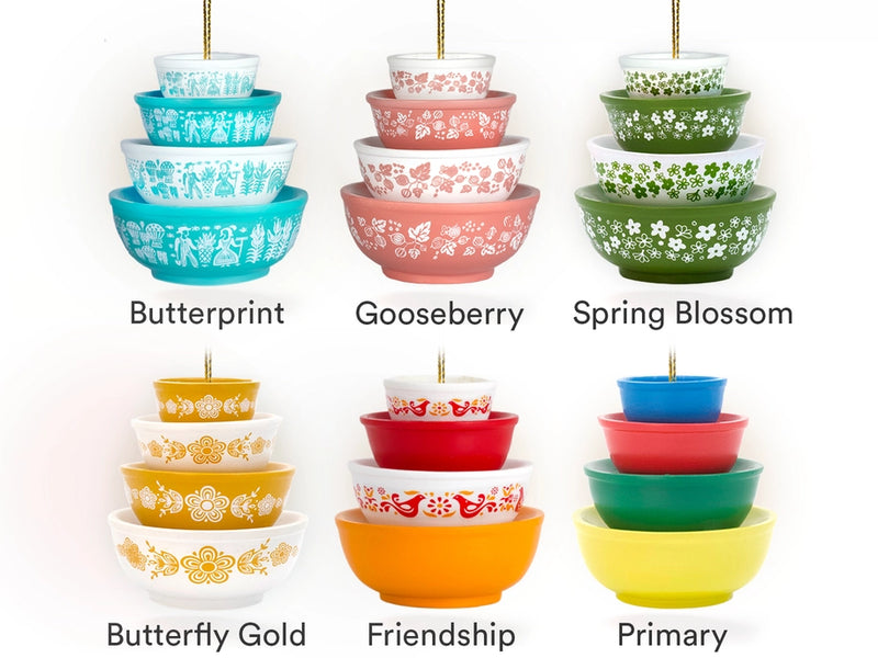 Mini Pyrex Bowl Inspired Ornamnet