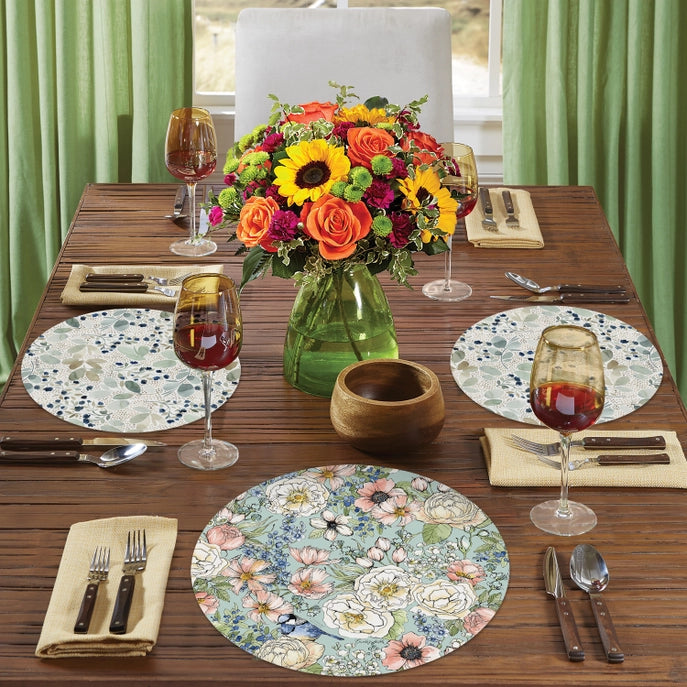 Nature's Notebook Round Reversible Plastic Placemat