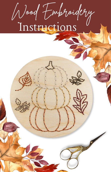 Wood Embroidery Kit - Fall Stacked Pumpkins