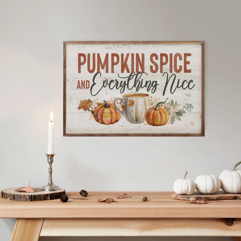 16X10 Pumpkin Spice Framed Sign