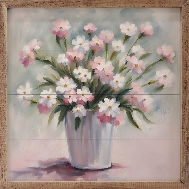12x12 Bouquet of Pink and White Wall Decor