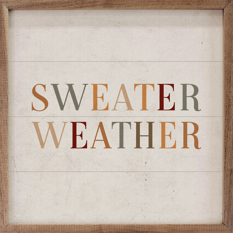 12x12 Colorful Sweater Weather Framed Sign
