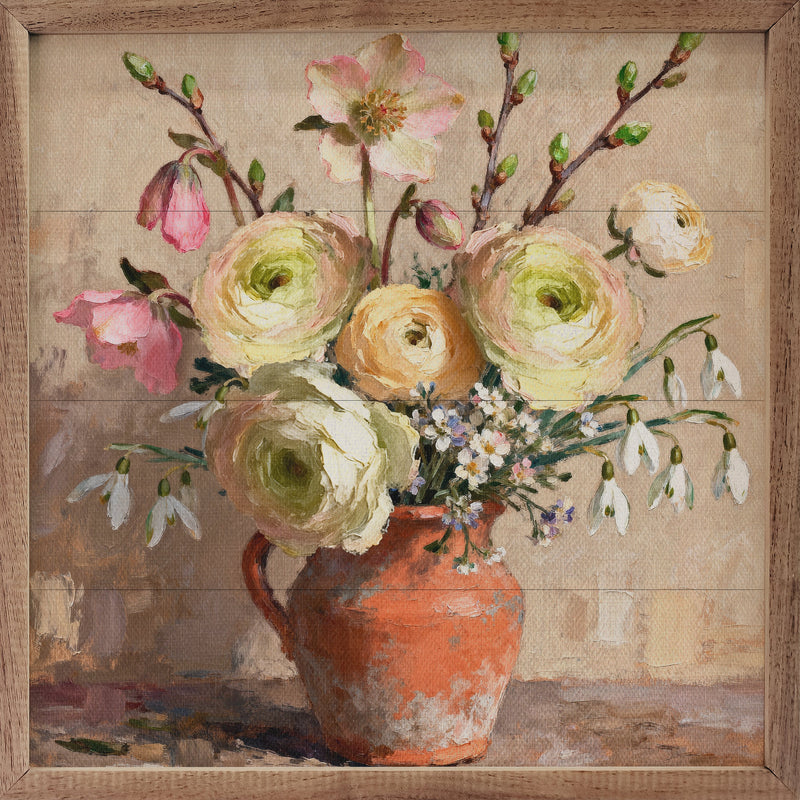 24x24 Early Spring Bouquet Framed Wall Decor