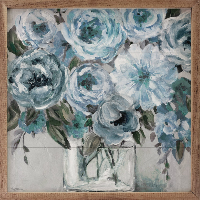 24X24 Painterly Blues Wall Art
