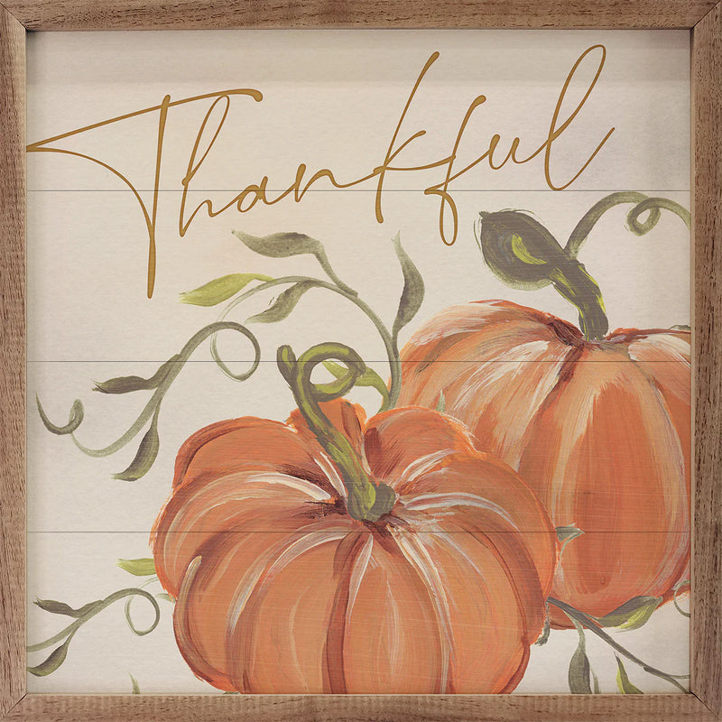 24x24 Thankful Pumpkins Framed Sign