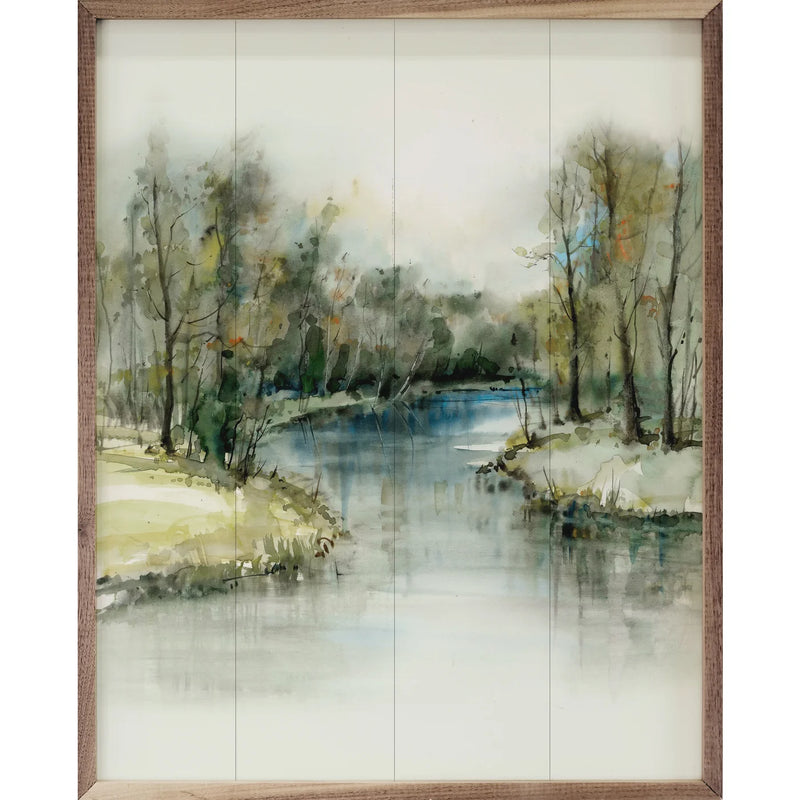 16x20 Forest River in Summer Wall Decor