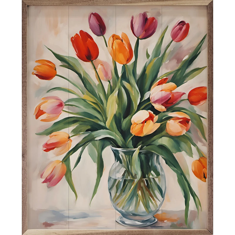 16x20 Tulips in Clear Vase Wall Decor