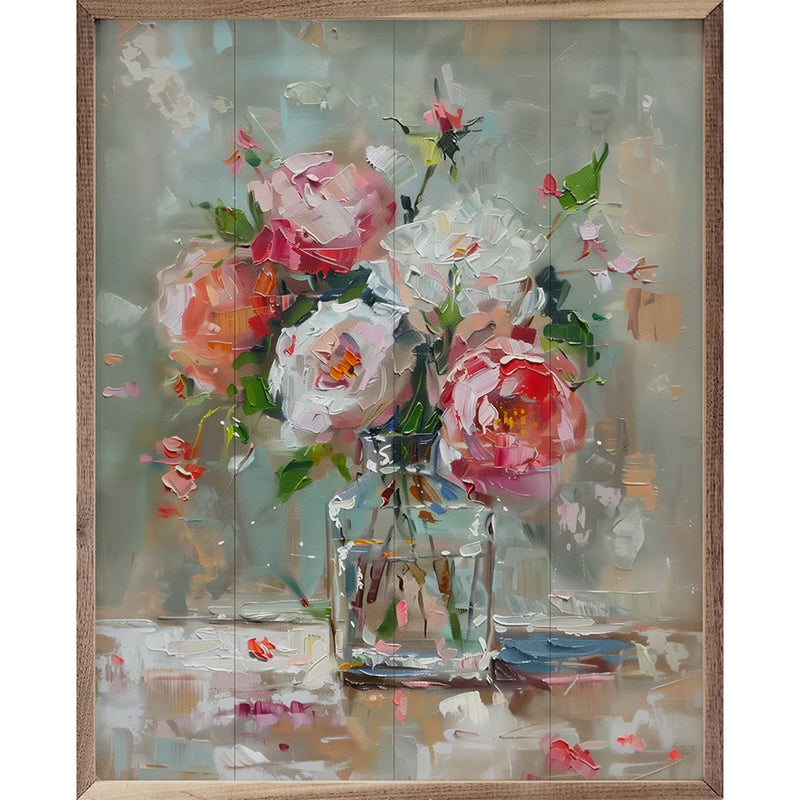 24x30 Vintage Floral Vase Wall Art