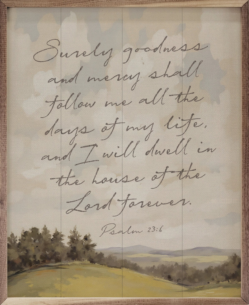 24x30 Surely Goodness Psalm Framed Wall Decor