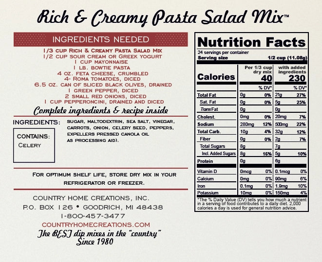 Artisan Kitchen Rich & Creamy Pasta Salad Mix