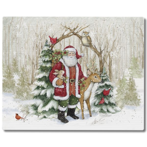 Winter Forest 15x12 Tempered Glass Cutting Board