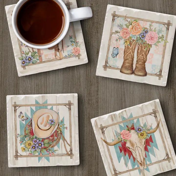 Rosewood Ranch 4 Pack Asst Coaster Set