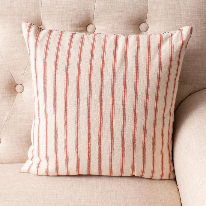 Red & Blue Paisley Floral Pillow