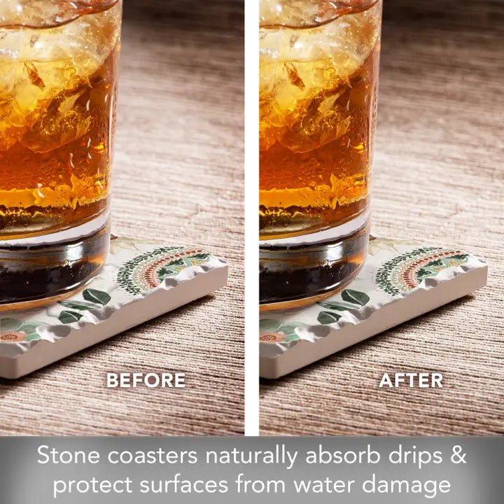 Chic Floral 4 Pack Asst Coaster Set