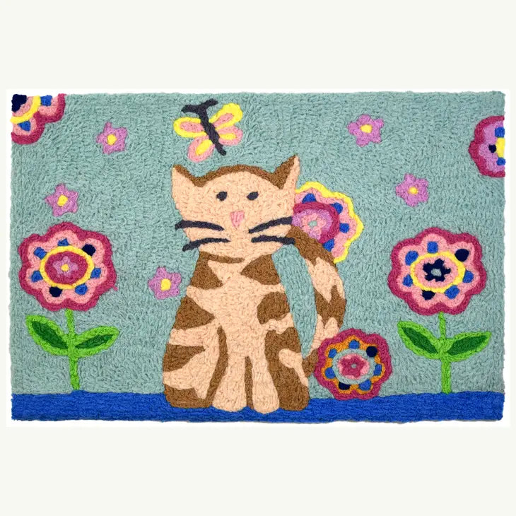 Tabby and Butterfly Jellybean® Rug 20" X 30" - Pet